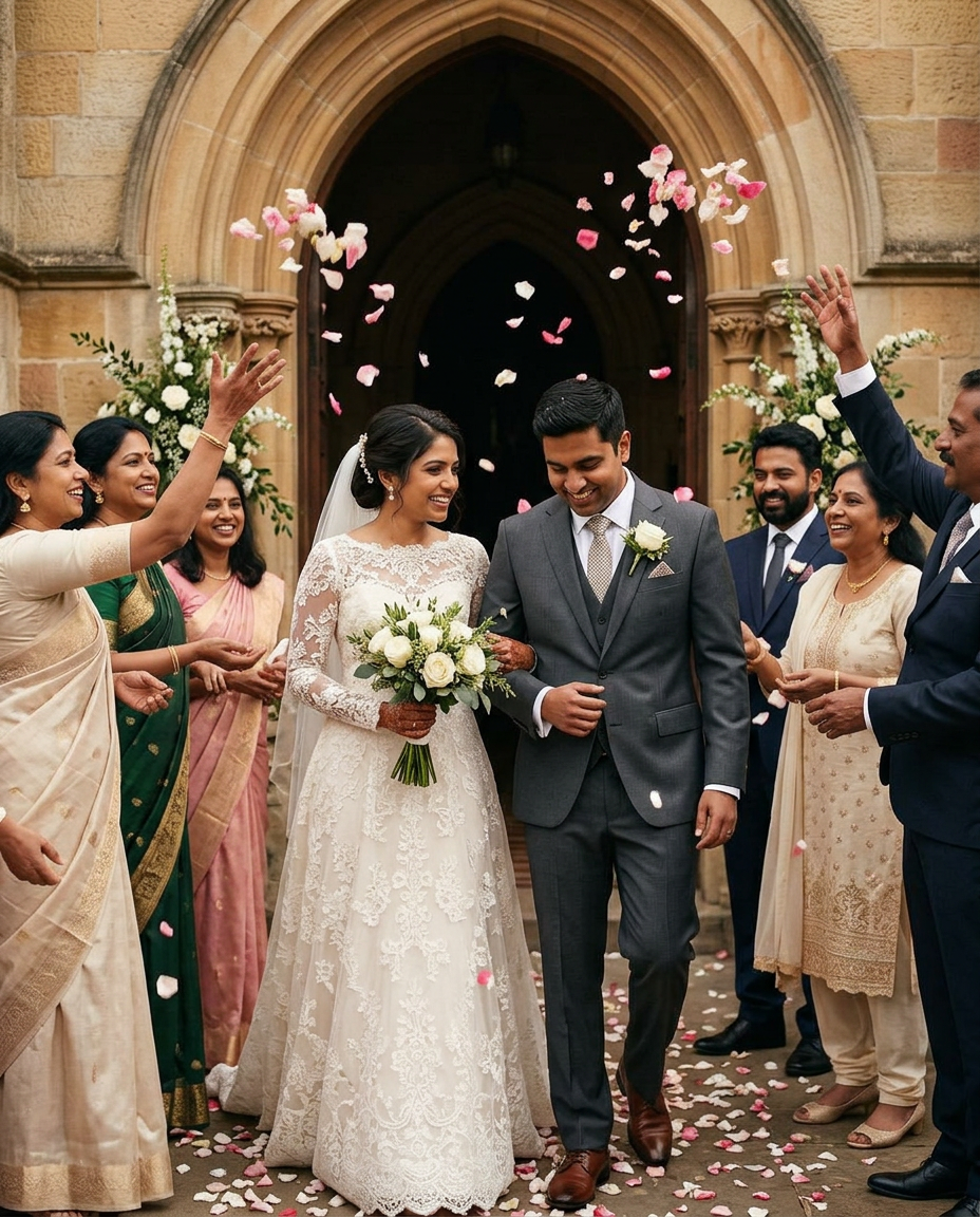 Confetti exit after the ceremony
