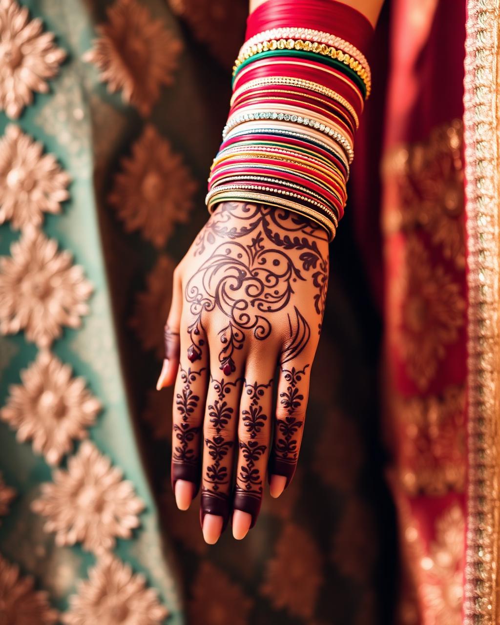 Bridal mehendi and bangles