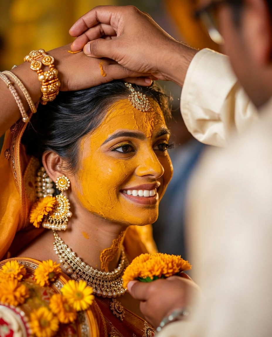 Haldi ceremony candid moment